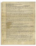 Moe Howard Hand-Annotated ''Knife Throwing Gag'', Circa 1950s -- Two Pages on 1 Sheet, Annotated by Moe in Pencil -- Measures 8.5'' x 11'' -- Very Good Condition